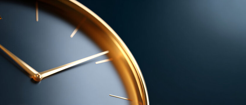 Close-up of elegant gold clock face
