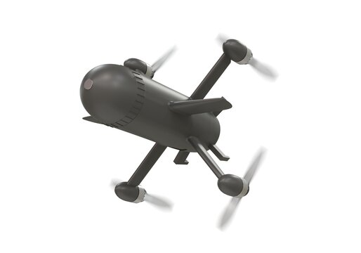 Vertical Take-off Interceptor Drone Concept - 3D rendering