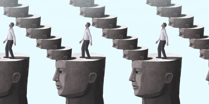 Psychology concept art. surreal artwork. conceptual illustration.	