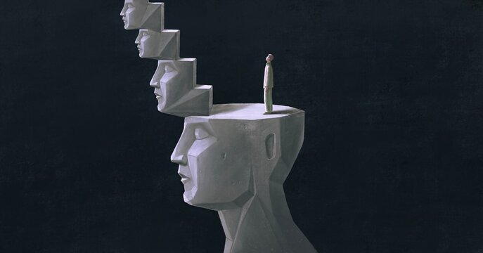 Psychology concept art. surreal artwork. conceptual illustration.	