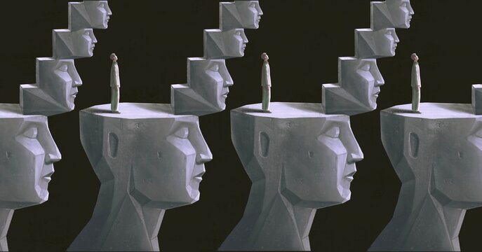 Psychology concept art. surreal artwork. conceptual illustration.	