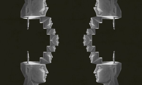 Psychology concept art. surreal artwork. conceptual illustration.	