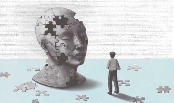 Psychology concept art. surreal artwork. conceptual illustration.	