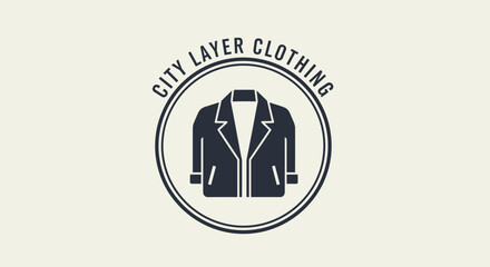 Black blazer clothing logo design.