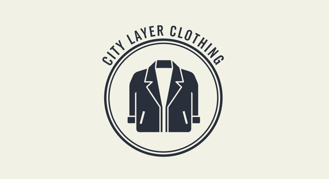 Black blazer clothing logo design.