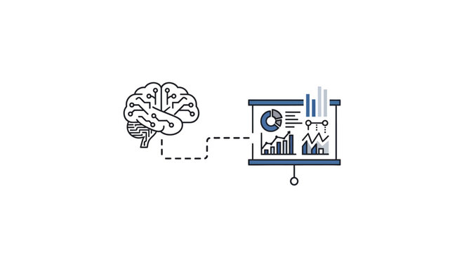 Brain connected to a laptop computer.