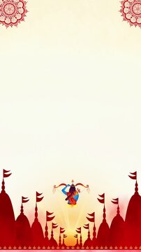 Ram Navami Lord Rama Archer with Ayodhya Temple Animation Video 