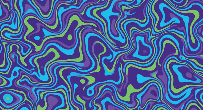 Colorful abstract green wavy lines background with smooth gradient flowing curves modern pattern design