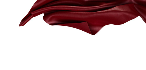 Elegant image of burgundy fabric cascading with graceful folds against a clean white backdrop. Perfect for textures, fas © vegefox.com