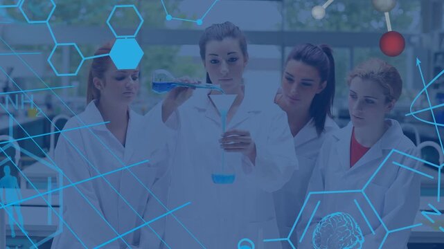 Animation of data processing oper business brain scientists