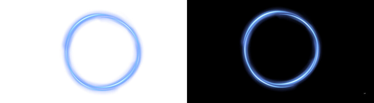 PNG image of Captivating bright glowing blue light effect vector design element with a sleek, vibrant circular shape, perfect for futuristic interfaces, technological concepts, or creating dynamic abs