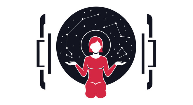 Virgo Zodiac Constellation Astrology Symbol Woman Silhouette