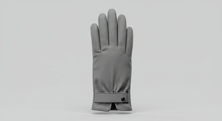 Obraz premium Elegant gray leather glove isolated on white backdrop, providing protection with style for winter