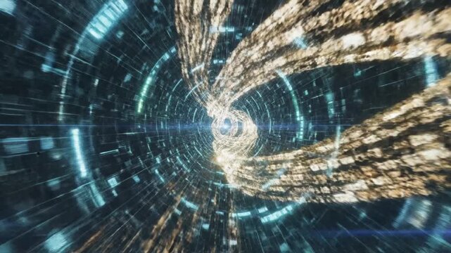 High speed fiber optic data tunnel background featuring futuristic digital circuit lines and glowing light effects representing global network connectivity and high speed internet infrastructure