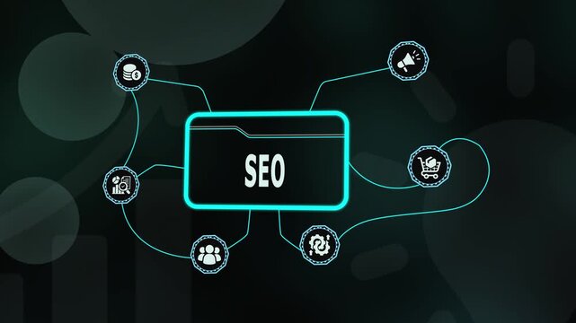 Advanced SEO search engine optimization strategy with website ranking analytics and digital marketing traffic growth icons for online visibility