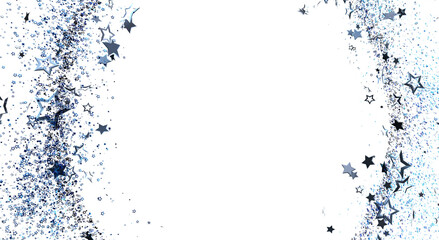 Obraz premium Abstract star background design. Blue glitter and star decorations for a festive design. Empty space for text or layout.