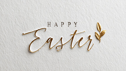 Easter card. Golden text of 