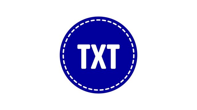 TXT file sticker logo icon animation, txt circle, txt icon on white background Keywords: TXT, file, document, icon, symbol, graphic, format, image, animation, digital, data, computer.