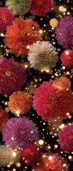 Vibrant floral symphony: a romantic bridal backdrop. Social media users. An exquisite floral wall combining chrysanthemums in wedding decor. Online networking idea.