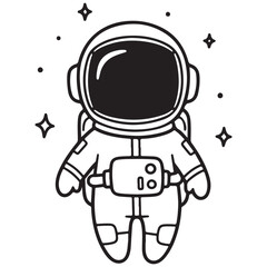Fototapeta premium Adorable Astronaut Illustration in Space