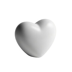 Fototapeta premium isolated transparent background of a minimalist smooth matte white heart shape, clean and elegant symbol