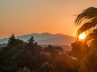 Fototapeta premium sunset in the mountains