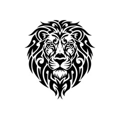 Obraz premium Black and white tribal lion head design