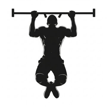 Black silhouette of a man doing pullups