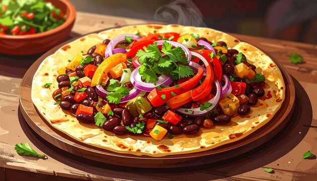 Tlayuda mexikanisches Streetfood Gericht