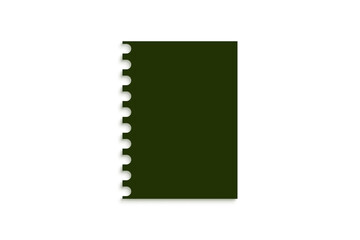 A spiral-bound green notebook standing upright © ImageHome