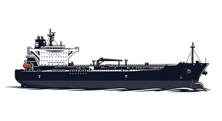 Large Black Cargo Ship Vessel. © Dawis