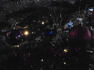 Beautiful New Year's decorations on the tree