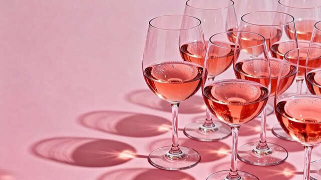 Wine Glasses with Pink Wine