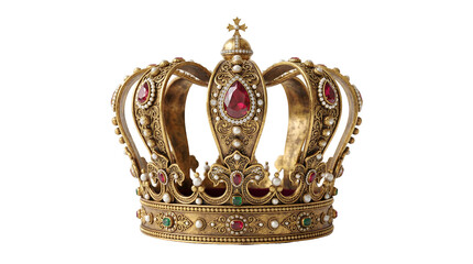 Fototapeta premium Golden crown, royal crown, luxury crown, jewelry, crown with jewels