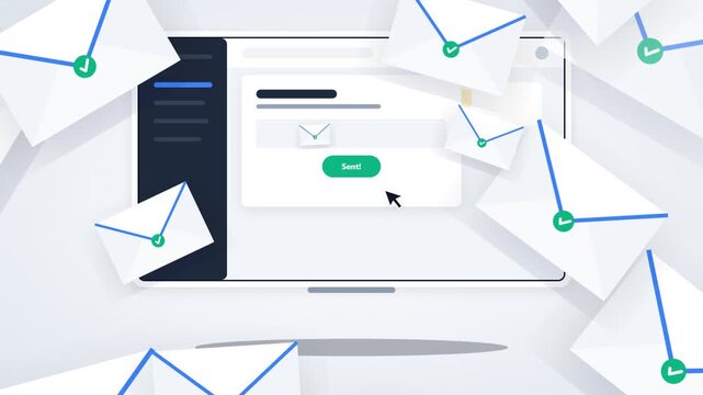 Email marketing campaign successfully sent concept animation