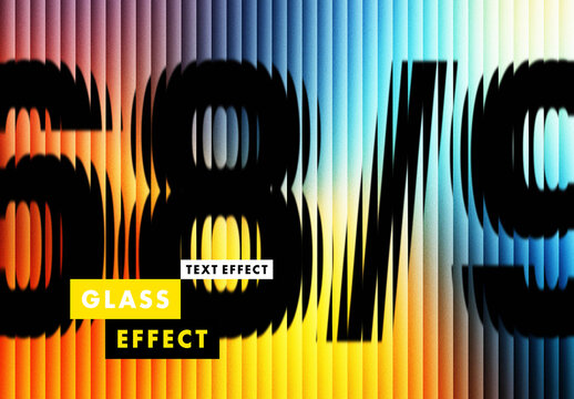 Glass Lines Text Effect Mockup