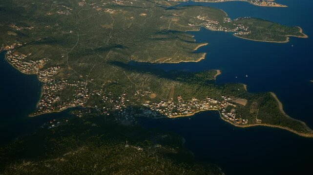Aerial view of Sevid and Razanj coastline. Croatia.