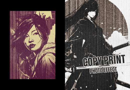 Copy Print Poster Photo Effect Mockup