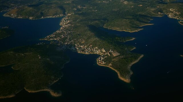 Aerial view of Sevid and Razanj coastline. Croatia.