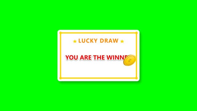 Lucky Draw Scratch Card Animation with Winner Celebration