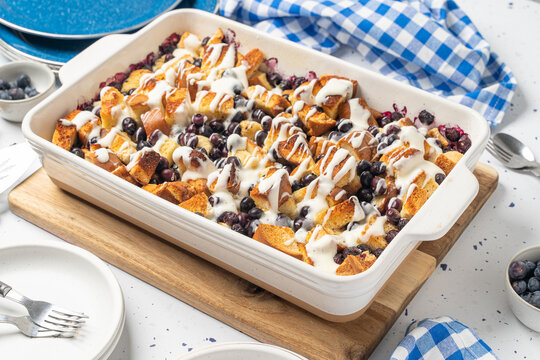 Blueberry french toast casserole. Easy to make breakfast or brunch food 