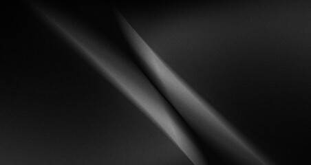 premium abstract black and white background with smooth metallic material that is hit by light and a very noticeable noise or grain effect © maskam