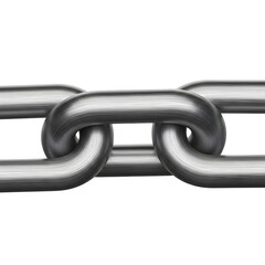 Obraz premium A close-up view of a metallic chain link on a isolated background