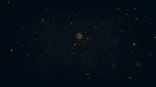 Luxury Sparkling Gold Particles Background
Abstract golden floating particles background going backward inside fluid space in slow motion mode with ambient occlusion and depth of field blur