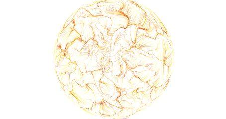 Obraz premium An elegant abstract artwork featuring a swirling golden sphere against a white background, evoking creativity