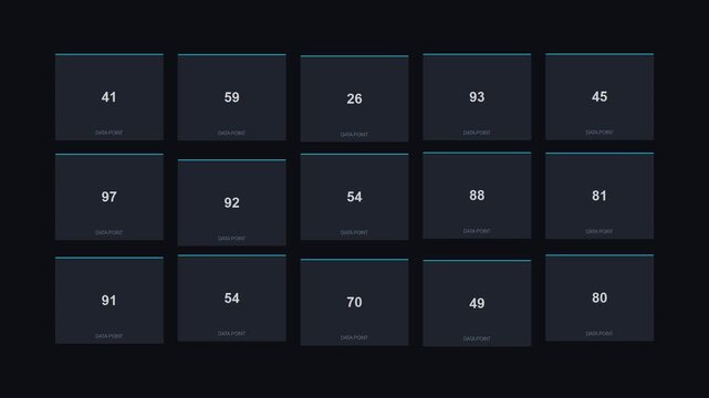Corporate data tiles with a sine-wave breathing effect