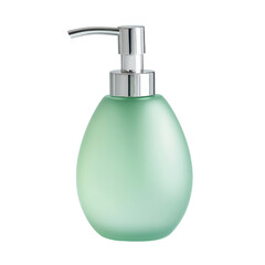 Fototapeta premium Soap dispenser sits on a bathroom counter beside a sink during daytime