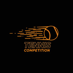 Dynamic Tennis Ball Graphic Depicting Speed and Movement for Competition Branding
