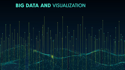 Abstract visualization of big data with glowing lines and a dark background © Nipa