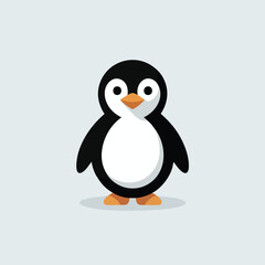 Naklejka premium ACute Cartoon Penguin Vector Illustration – Flat Design Animal Characterdobe Illustrator Artwork